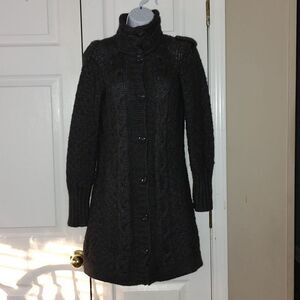 Cocogio Italian sweater cardigan  gray coat mohair wool Size Small